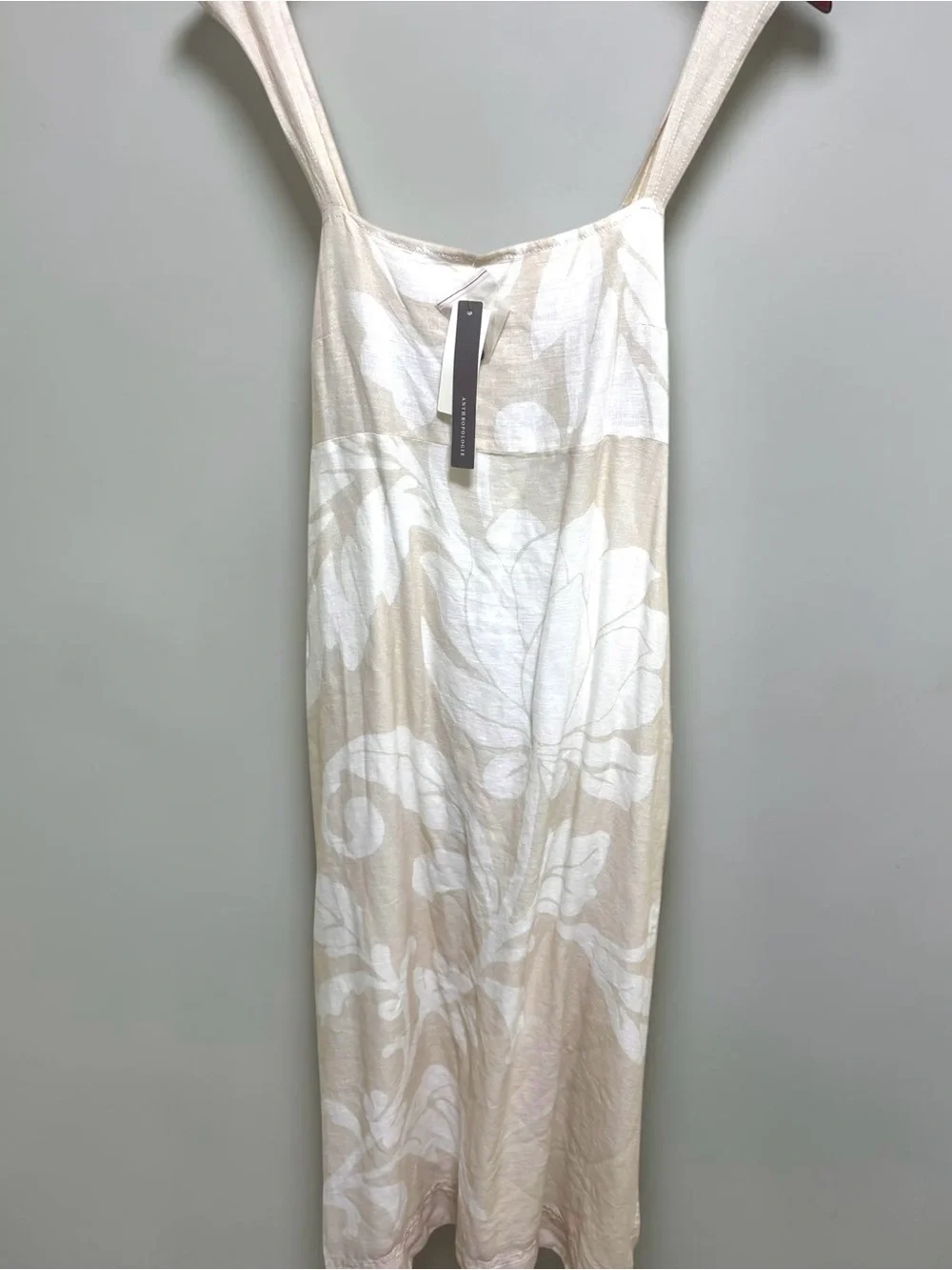 NWT Anthropologie Pilcro Linen Blend Botanical Midi Dress Large Cottagecore